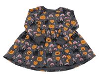 Antracitové teplákové šaty s mačkami a dýněmi Dunnes