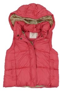 Tmavorůžová šusťáková zateplená vesta s kapucí H&M