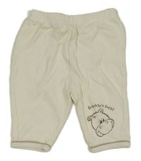 Krémové lehké tepláky s hrochem