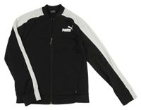 Černo-bílá sportovní propínací mikina s logem Puma