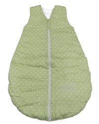 Zelenkavý puntíkatý zateplený spací pytel