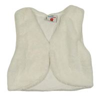 Biela kožušinová podšitá vesta Topolino