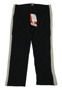 Nové - Černé capri legíny s pruhem