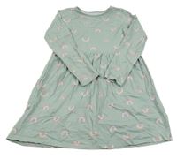 Svetlozelené bavlnené šaty s duhami H&M