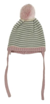 Smetanovo-sivá pruhovaná čapica s brmbolcom Lupilu