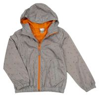 Šedá šusťáková jarní funkční bunda se stromky a kapucí Quechua