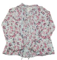 Světlemodrá květovaná halenka H&M