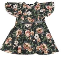 Černé květované šaty River Island