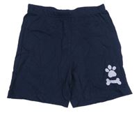 Tmavomodré bavlněné kraťasy s tlapkou a kostí - Paw Patrol Nickelodeon