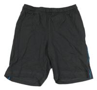 Antracitové teplákové kraťasy s pruhem