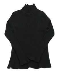 Čierny rebrovaný rolák Shein