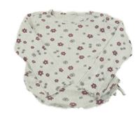 Biele perforované kvetované tričko