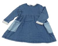 Modré teplákové riflové šaty Next