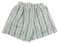 Béžovo-zelenošedé pruhované kraťasy Shein