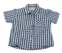 Tmavomodro-bílá kostkovaná košile