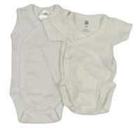 2x body - bílé žebrované zavinovací + bílé zavinovací