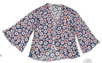 Tmavomodrý kvetovaný šifónový cardigan M&Co.