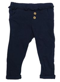 Tmavomodré legíny s volánkem a knoflíky