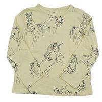 Žlté tričko s jednorožcami H&M