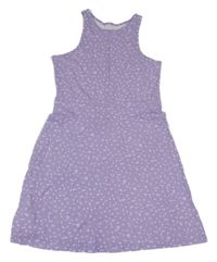 Lila kvetované bavlnené šaty H&M