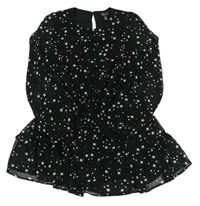 Čierne šifónové šaty s hviezdami New Look
