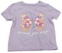 Lila tričko s motýlkom Primark