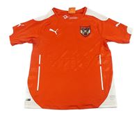 Červeno-bílé sportovní funkční tričko s logem Puma