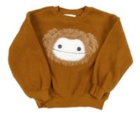 Hnedá huňatá mikina s opicou H&M