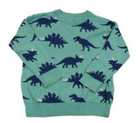 Zelený ľahký sveter s dinosaurami zn. M&S