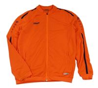 Neonově oranžová propínací sportovní mikina s potiskem jako