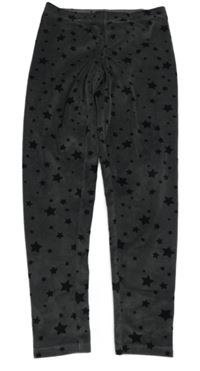 Tmavošedé plyšové legíny s hvězdičkami C&A