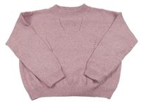 Růžový melírovaný svetr Yigga