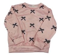 Ružová mikina s mašličkami shein