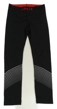 Čierne športové funkčné legíny s logom Kipsta