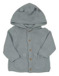 Svetlomodrý prepínaci sveter s kapucňou Tu