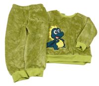 Zelené chlupaté pyžamo s dinem shein