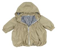 Béžová šusťáková jarní bunda s kapucí H&M