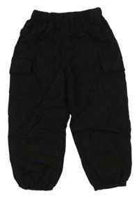 Čierne ľahké cuff nohavice shein