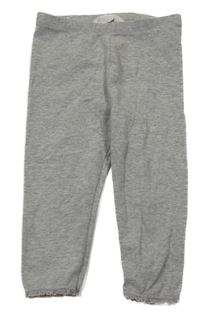 Šedé melírované crop legíny s krajkou H&M
