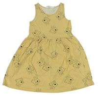 Béžové bavlnené šaty s králikmi zn. H&M