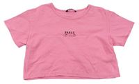 Ružové crop tričko s nápisom George