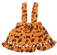 Oranžová sukňa s mačkami a trakami PatPat