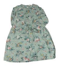 Mintové šaty so zvieratkami H&M