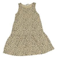 Smetanovo-čierne bodkovaná é šaty H&M