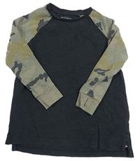 Černo-khaki triko s army rukávy Next
