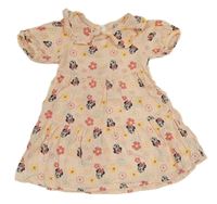 Ružové kvetované šaty s Minnie zn. Primark