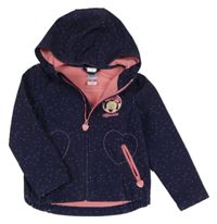 Tmavomodrá softshellová bunda so srdiečkami a Minnie a kapucňou zn. C&A