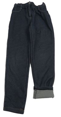 Tmavomodré zateplené tregíny riflového vzhledu Yigga