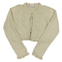 Smotanové trblietavé svetrové bolerko