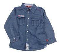 Modrá riflová košile s výšivkami KANZ